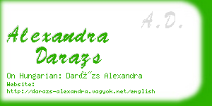 alexandra darazs business card